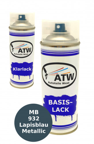 Autolack für Mercedes Benz 932 Lapisblau Metallic +400ml Klarlack Set